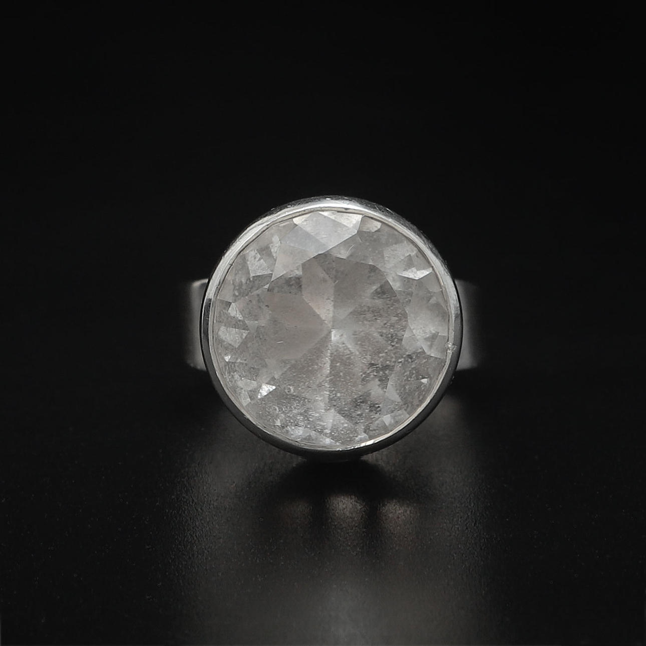 A silver rock crystal ring, Alton, Falköping, 1971.