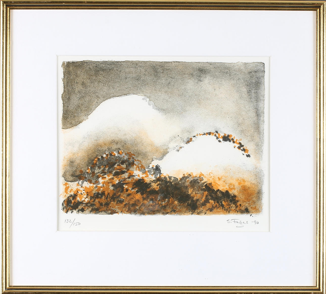 SIXTEN FAGER. Fjällandskap, färglitografi, signerad och numrerad.