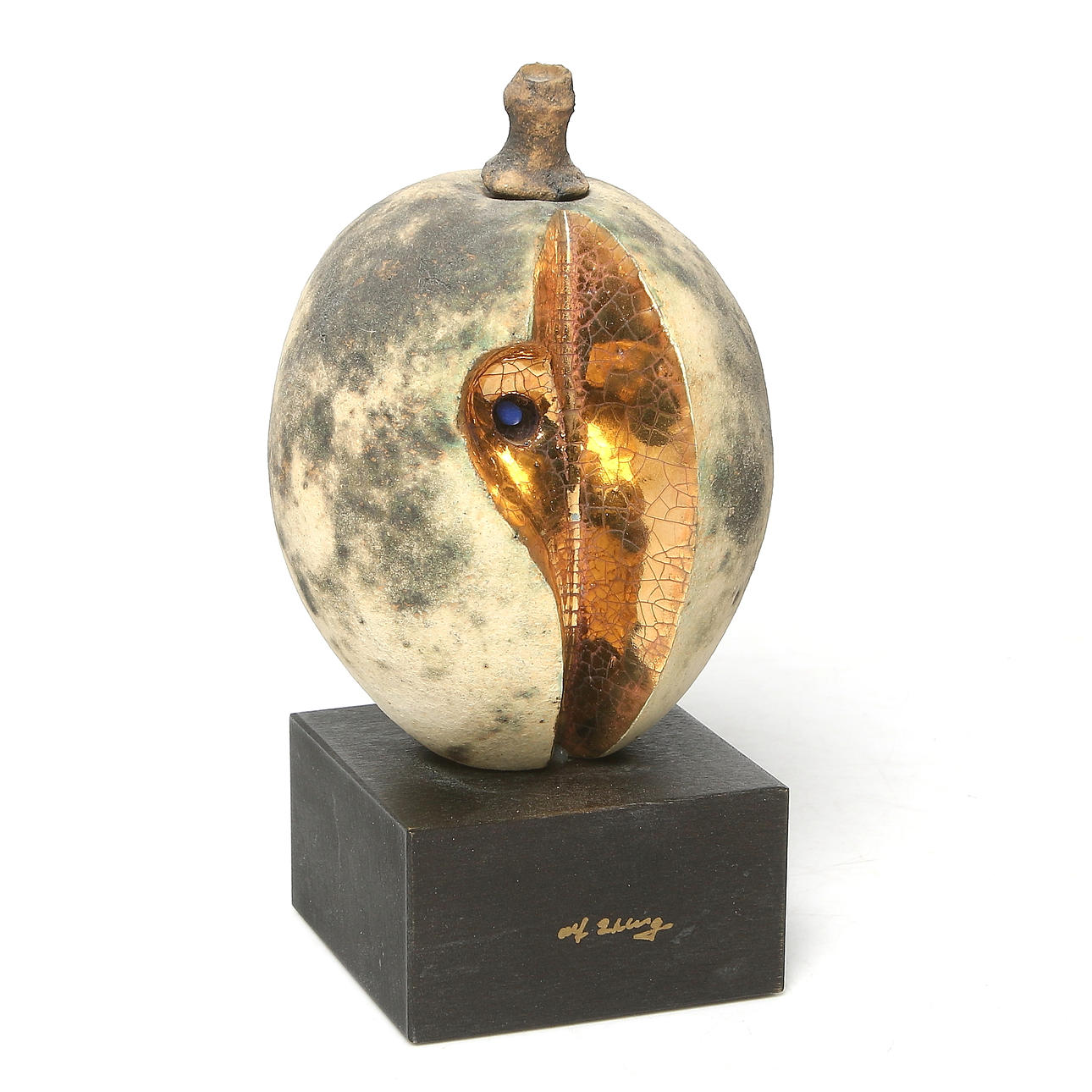 ALF EKBERG. Äpple, skulptur, signerad.