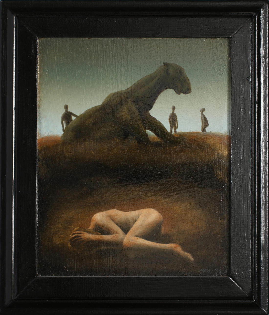 MAX MAGNUS NORMAN. "Hälsa Dagen", olja på pannå, monogramsignerad och daterad -98.