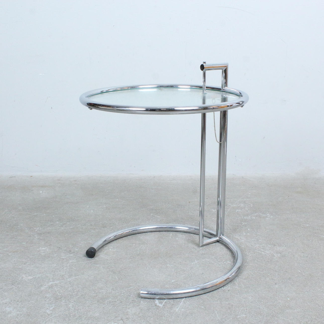 EILEEN GRAY. for Vereinte Werkstätten, Munich, “Adjustable Table E 1027" side table. 1927 design.