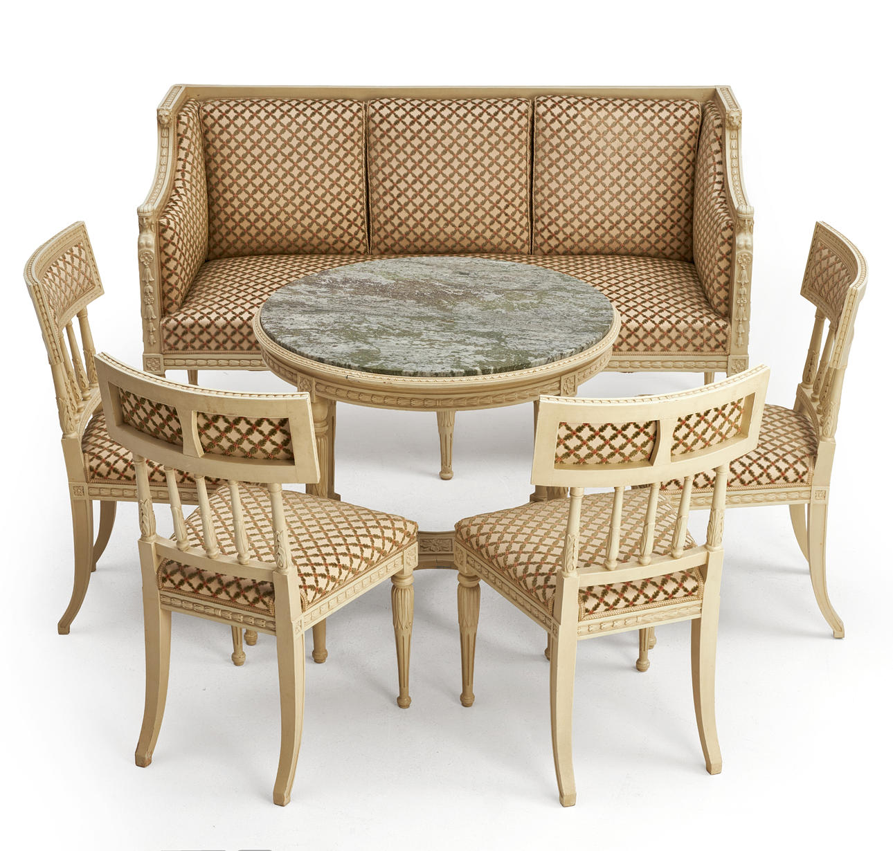 SOFFGRUPP, 6 dlr, sengustaviansk stil, 1900-tal.