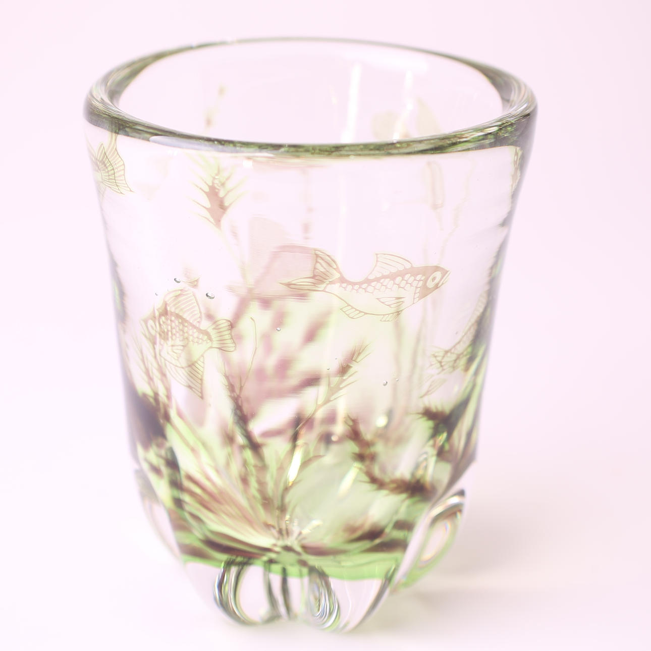 EDWARD HALD. VAS, glas, fiskgraal, signerad Orrefors - Graal nr 2267D, II, Hald.