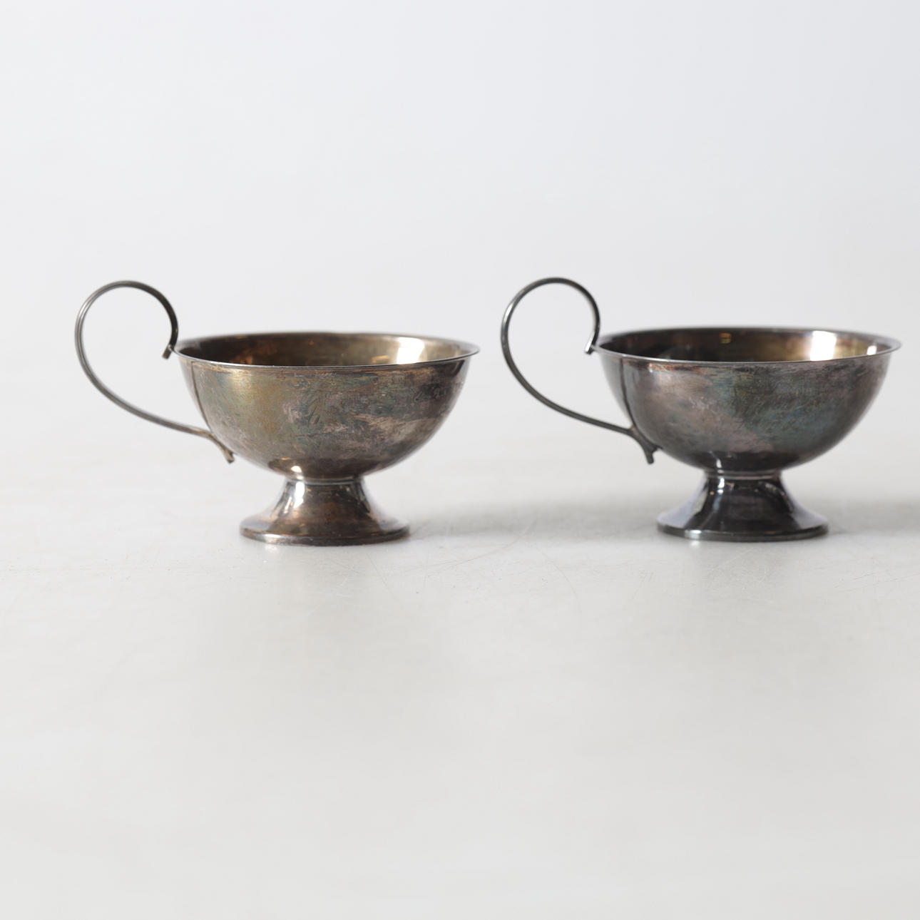 PUNCH CUPS, 2 pcs, silver. Total weight approx. 64,1 grams.