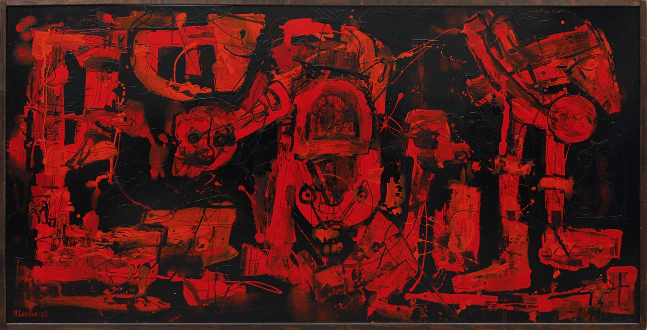 MATS LOOSME. Composition, oil on panel, signed and dated -67.