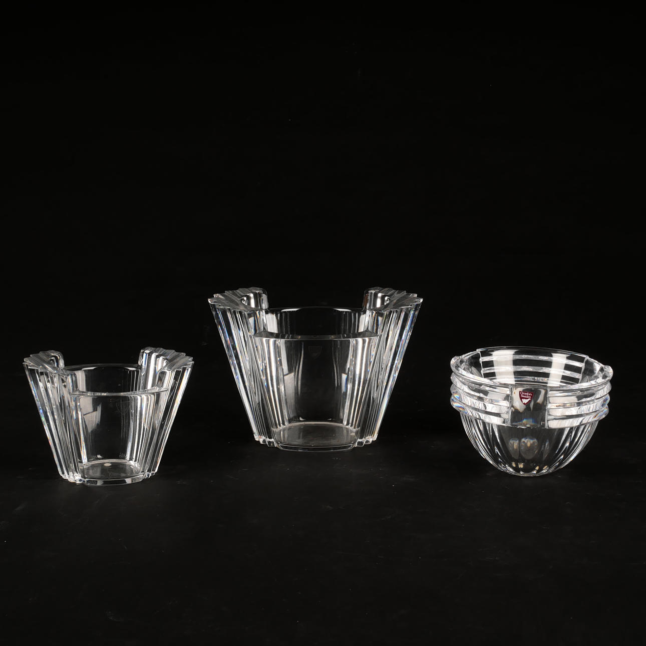 SKÅLAR, 3 st, kristallglas, Orrefors.