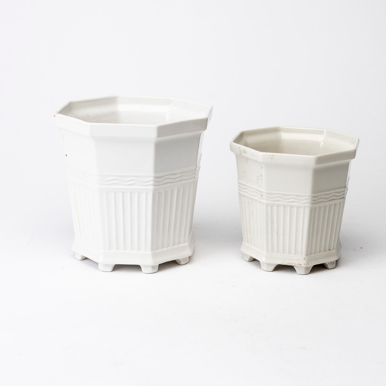 Two porcelain outer liners, Prince Eugens Waldemarsudde, Gustavsberg.