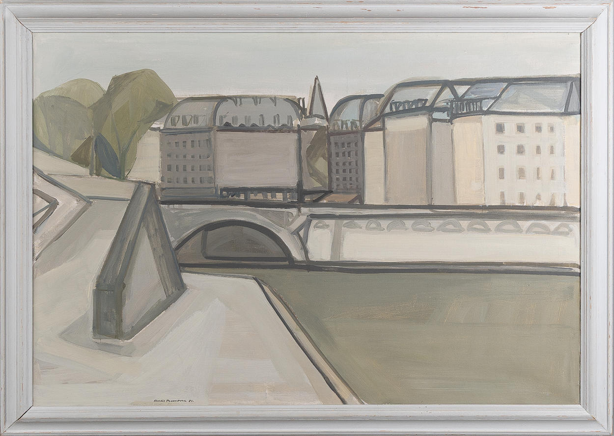 BERTIL BERNTSSON. Cityscape, oil on canvas.