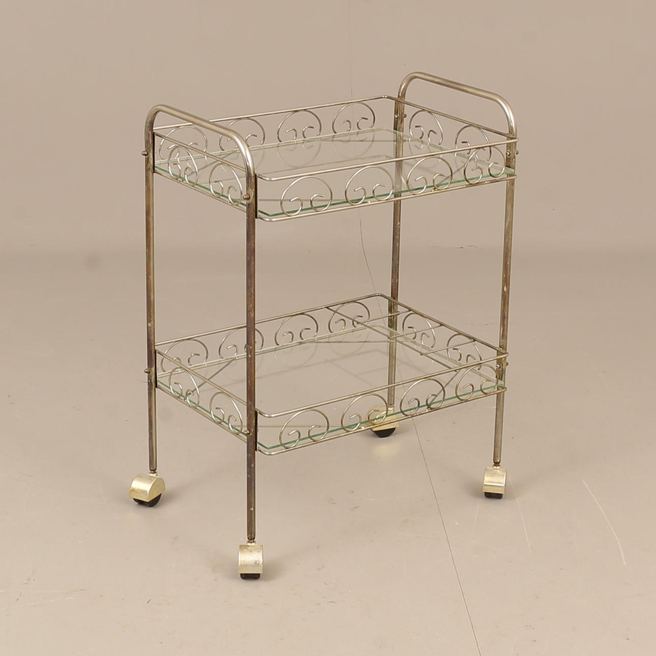 SERVERINGSVAGN, metall och glas, 1900-tal.