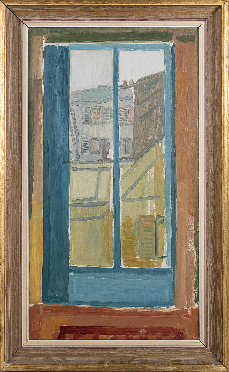 BERTIL BERNTSSON. View from blue window, oil on canvas.
