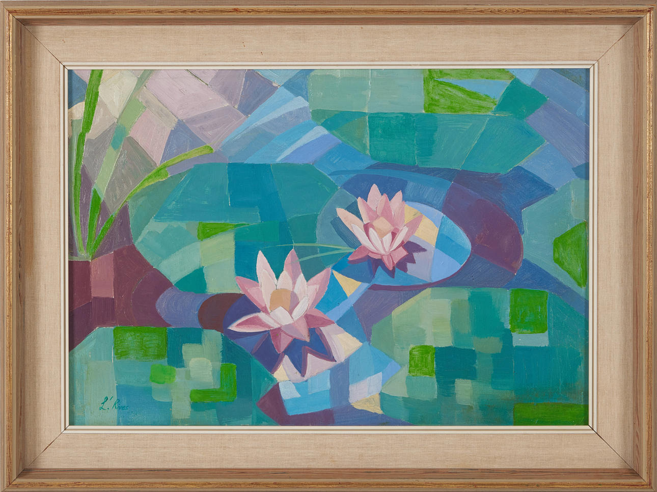 LEIDA RIVES-ELFVÉN. Composition, oil on canvas, signed.