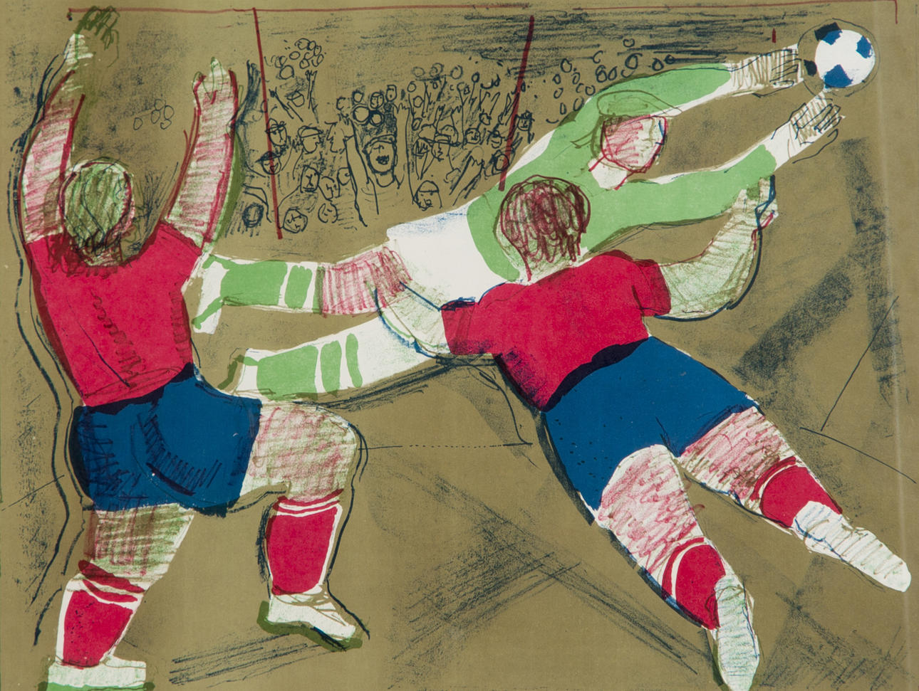 LENNART ROSENSOHN. Helsingborgs IF, färglitografi, signerad Rosensohn.