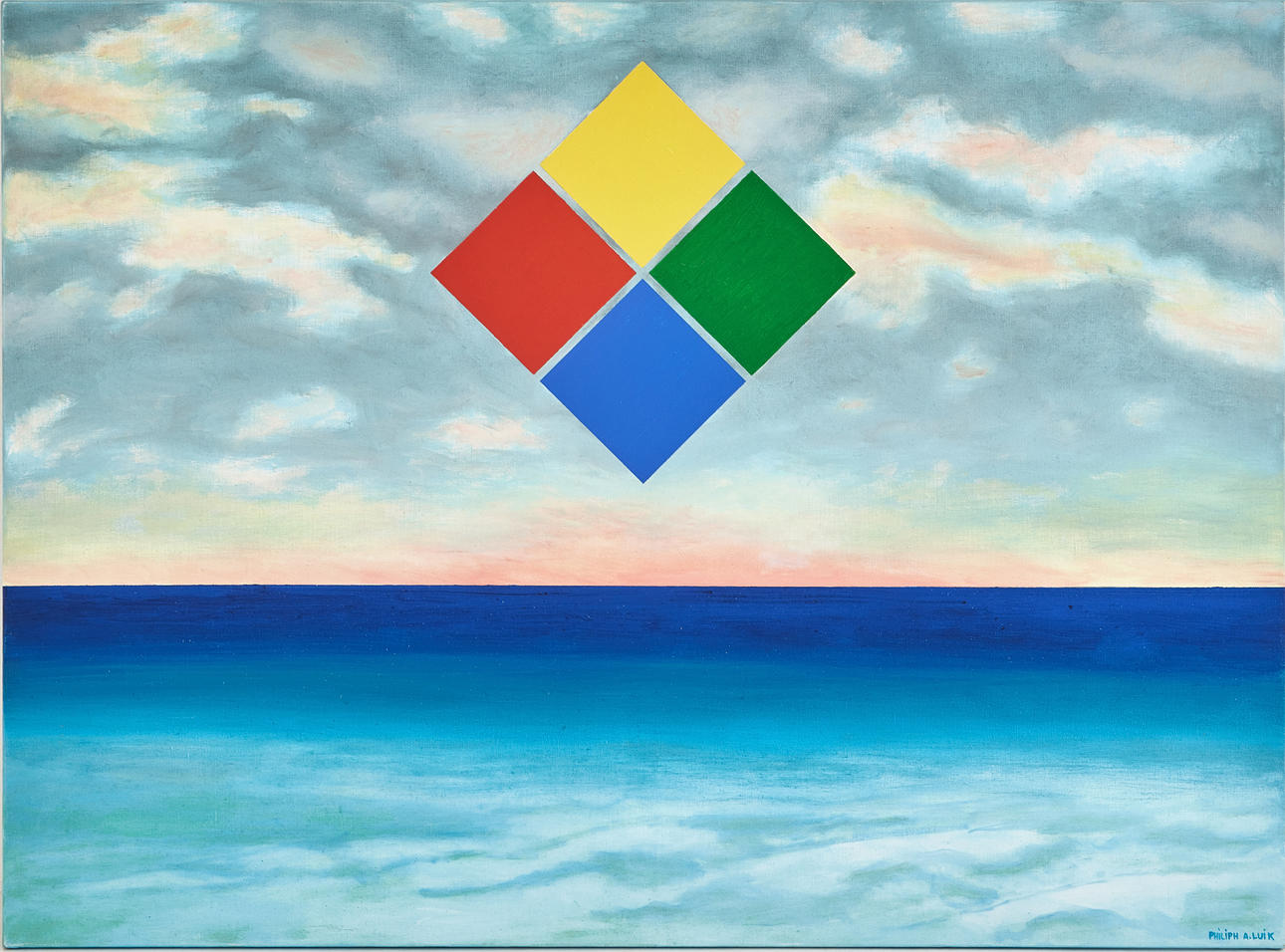 PHILIP A. LUIK. Landscape, acrylic on canvas, signed.