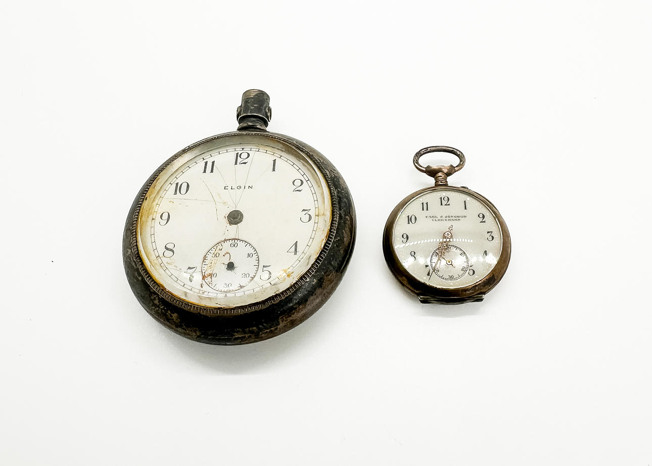 Pocket watch. 2pcs. Elgin and Carl J Jönsson.