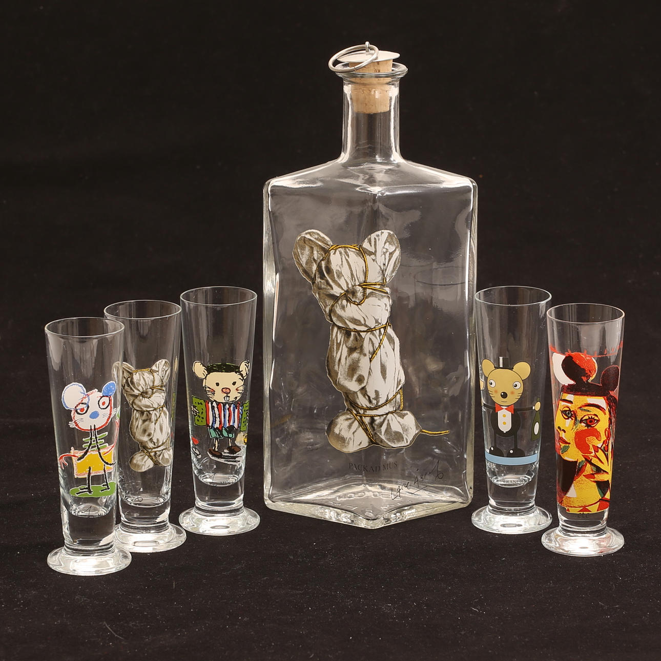 LASSE ÅBERG. Glass tableware, 6 pieces.