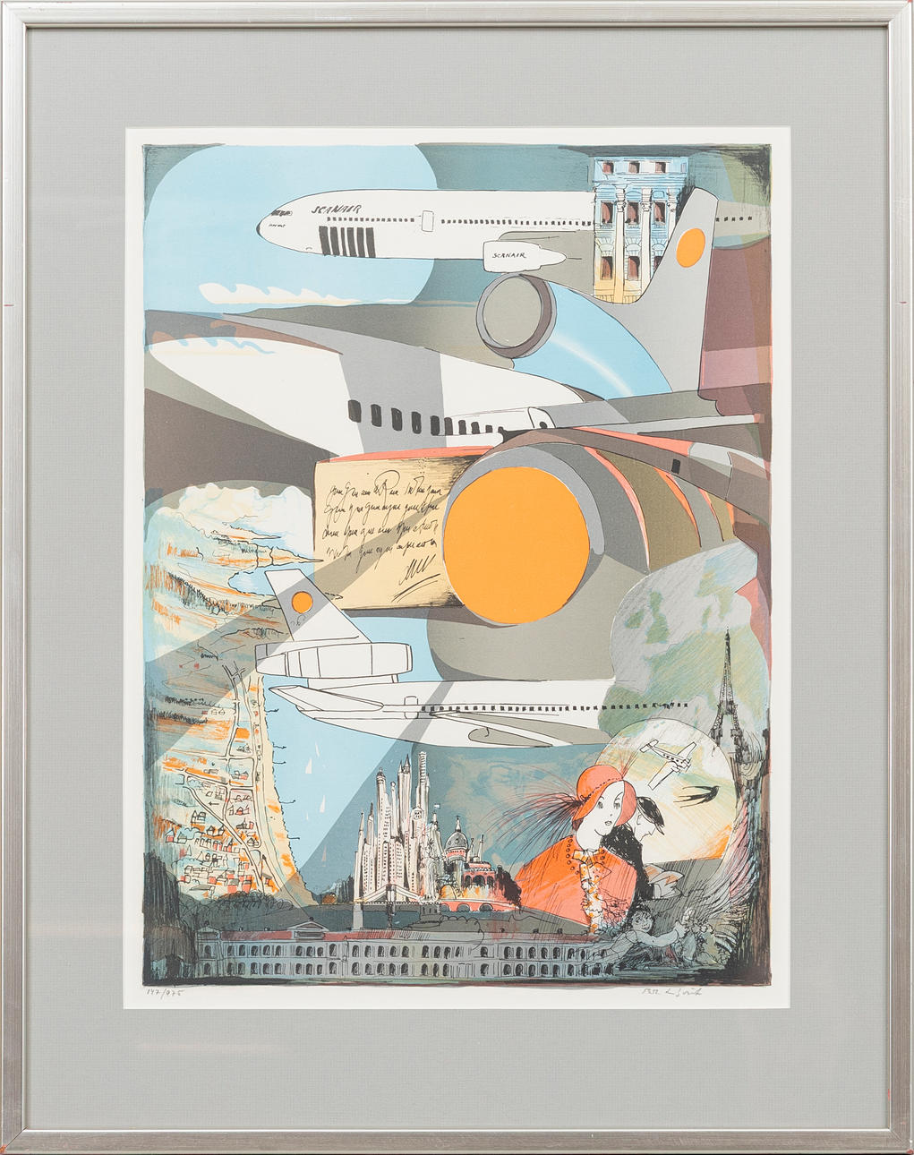 BO ERIK  LUNDQVIST. Composition, colour lithograph, signed and numbered, 147/975.