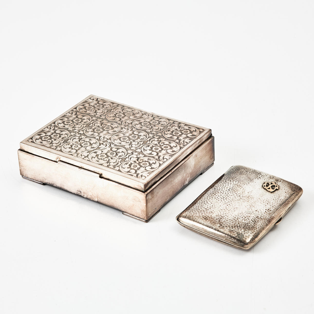 CIGARETTE- och CIGARRETUI, silver, svenska importstämplar.