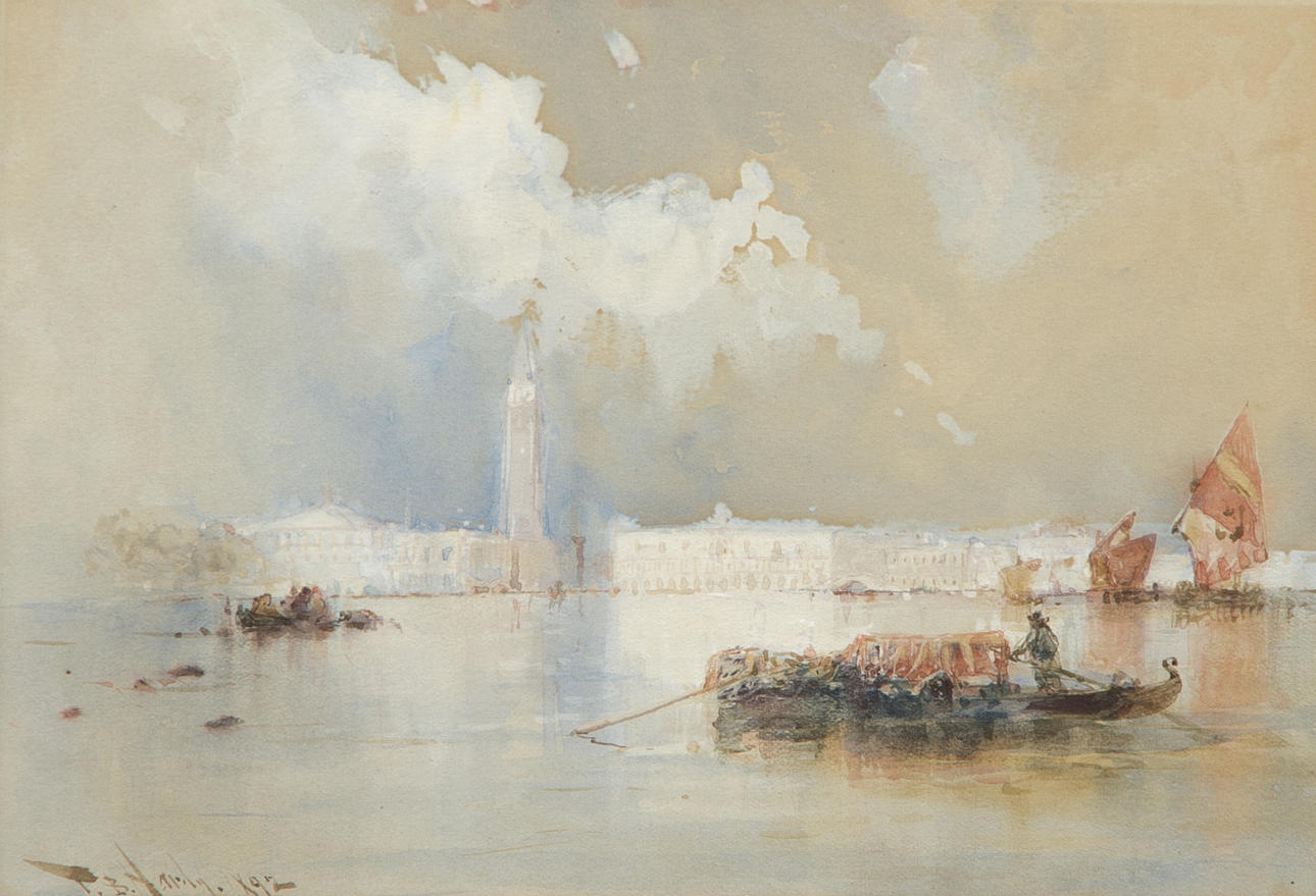 THOMAS BUSH HARDY. Motiv från Venedig, akvarell, signerad T. B. Hardy.