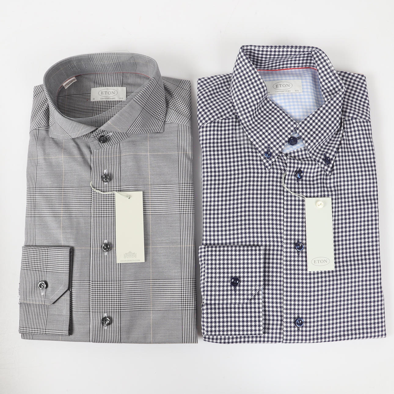 SKJORTOR, 2 stycken, bomull, Eton.