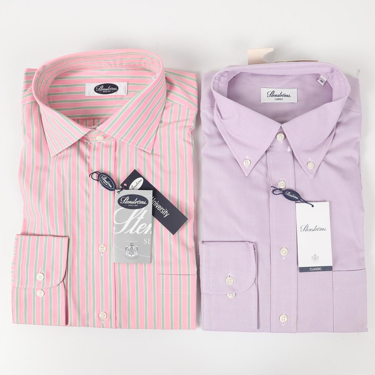 SKJORTOR, 2 stycken, bomull, Stenströms.