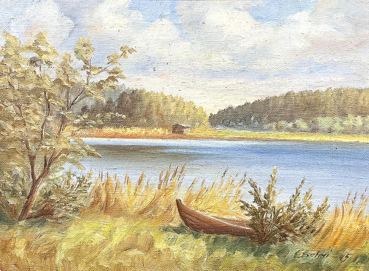 Unknown artist, OIL ON CANVAS, signed. dated-45.