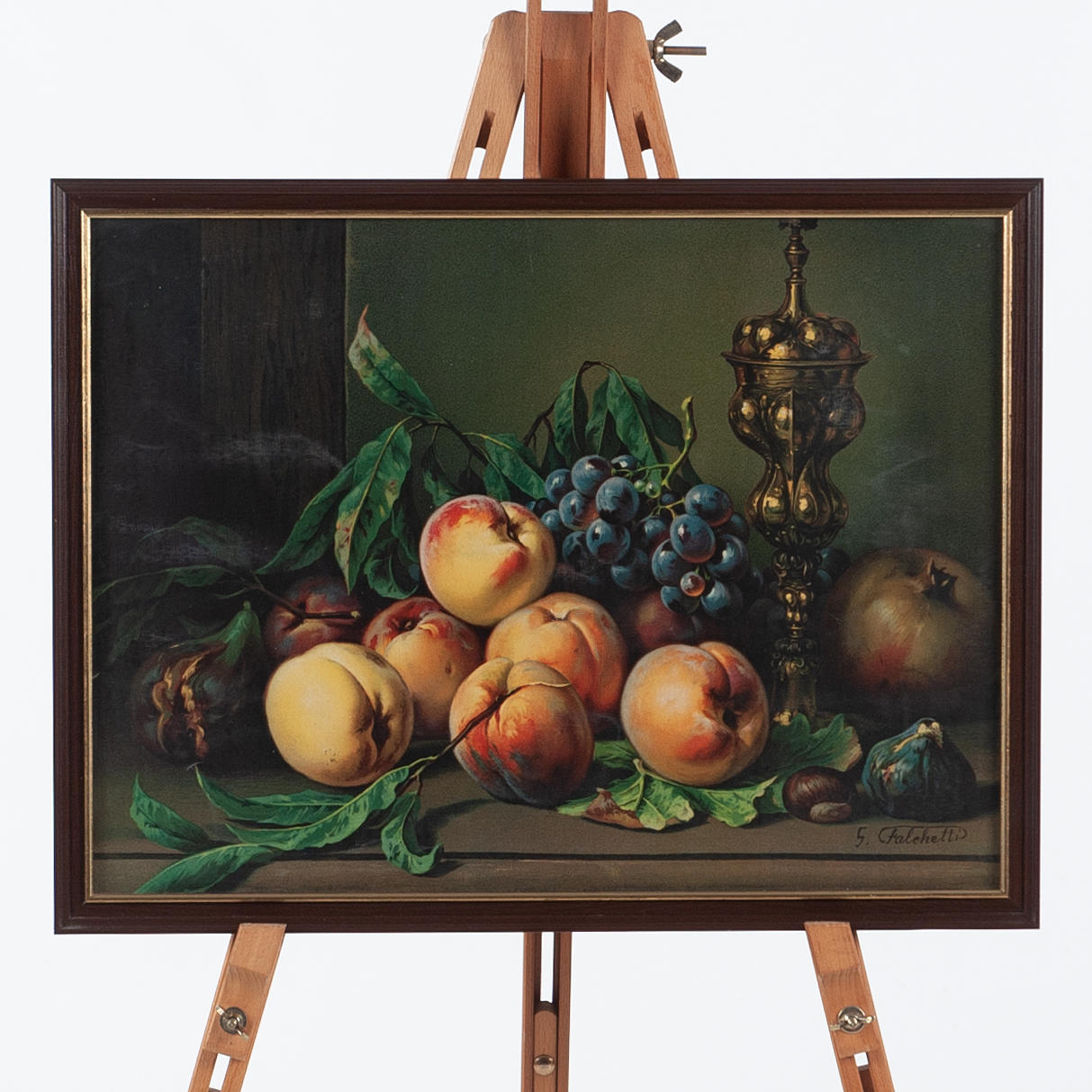 GIUSEPPE FALCHETTI. EFTER. Tryck, stilleben ed frukt.