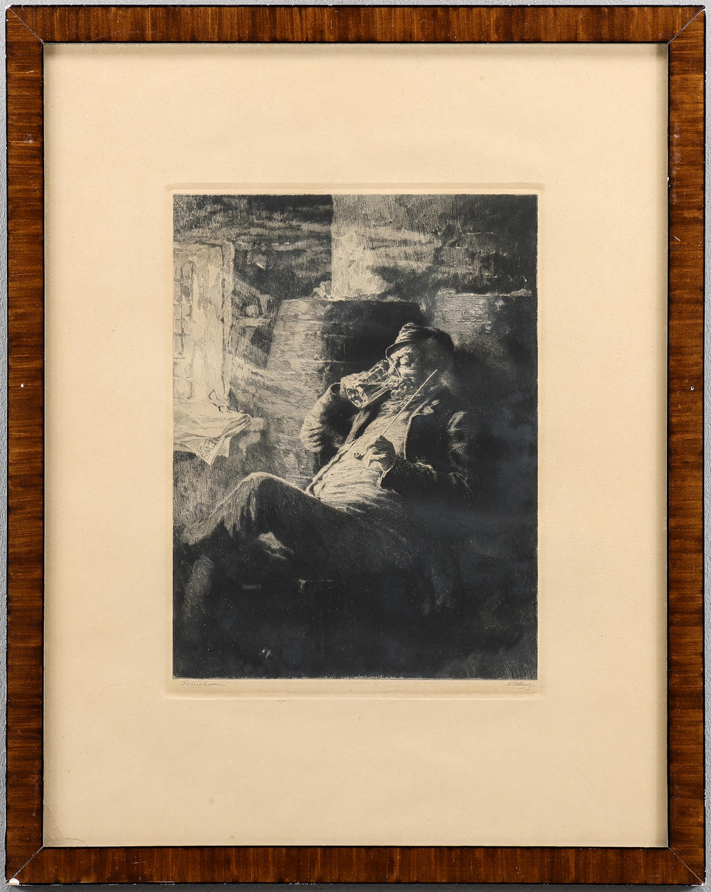 AXEL TALLBERG. Etching, signed.