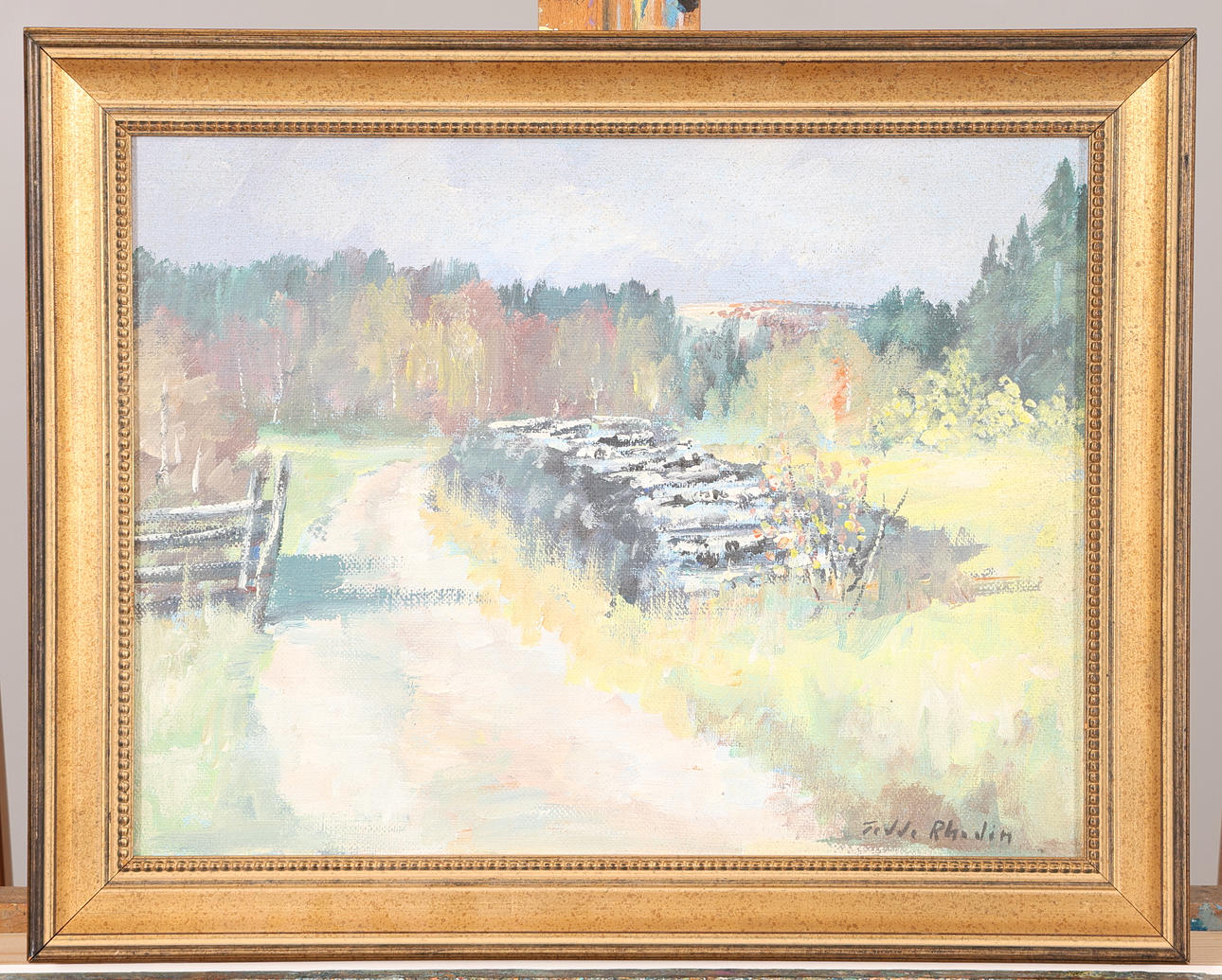 TEDDE RHODIN. OIL ON CANVAS, signed.