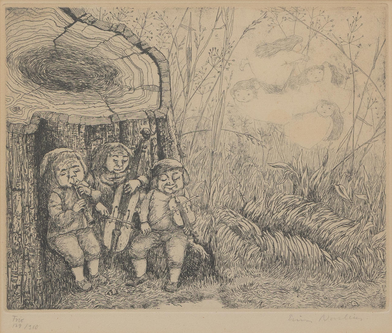 EINAR NORELIUS. “Trio”, etching no. 179/310, signed.