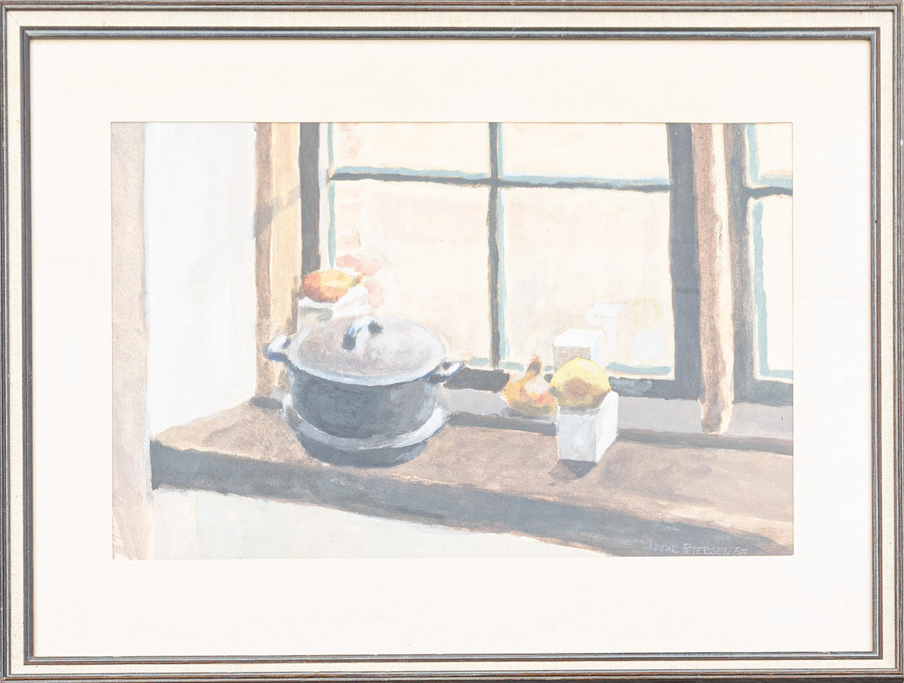 REIDAR PETERSEN. Watercolour, dated -58, signed.