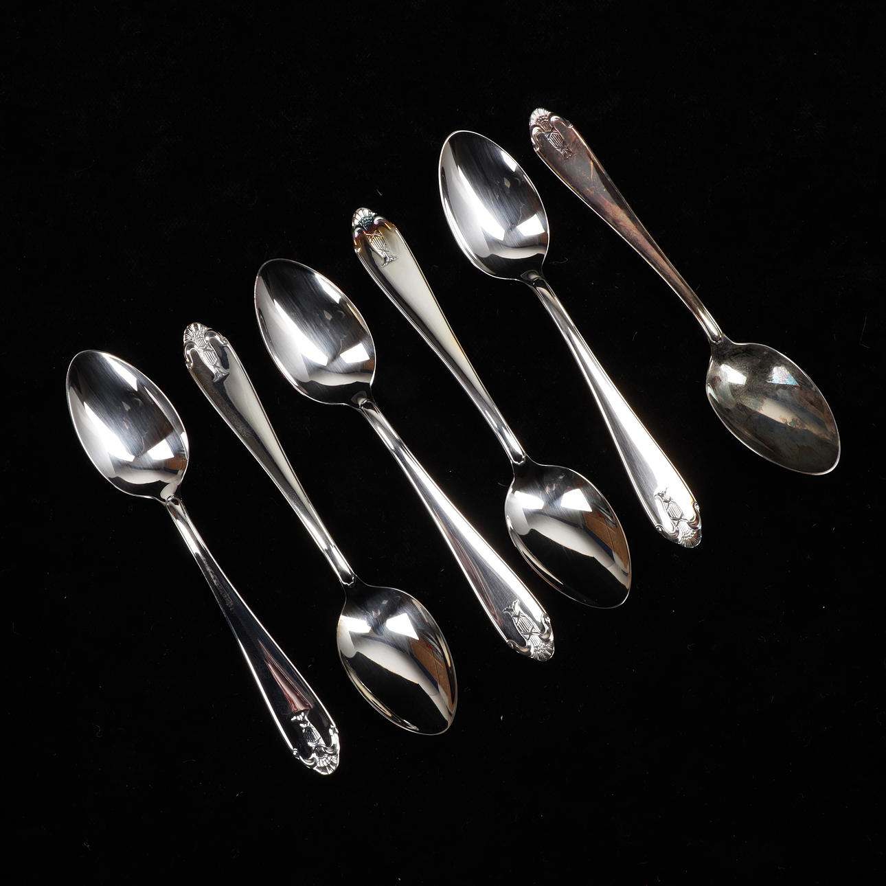 KAFFESKEDAR, 6 st, silver, "Vasa", totalvikt 90 gram.