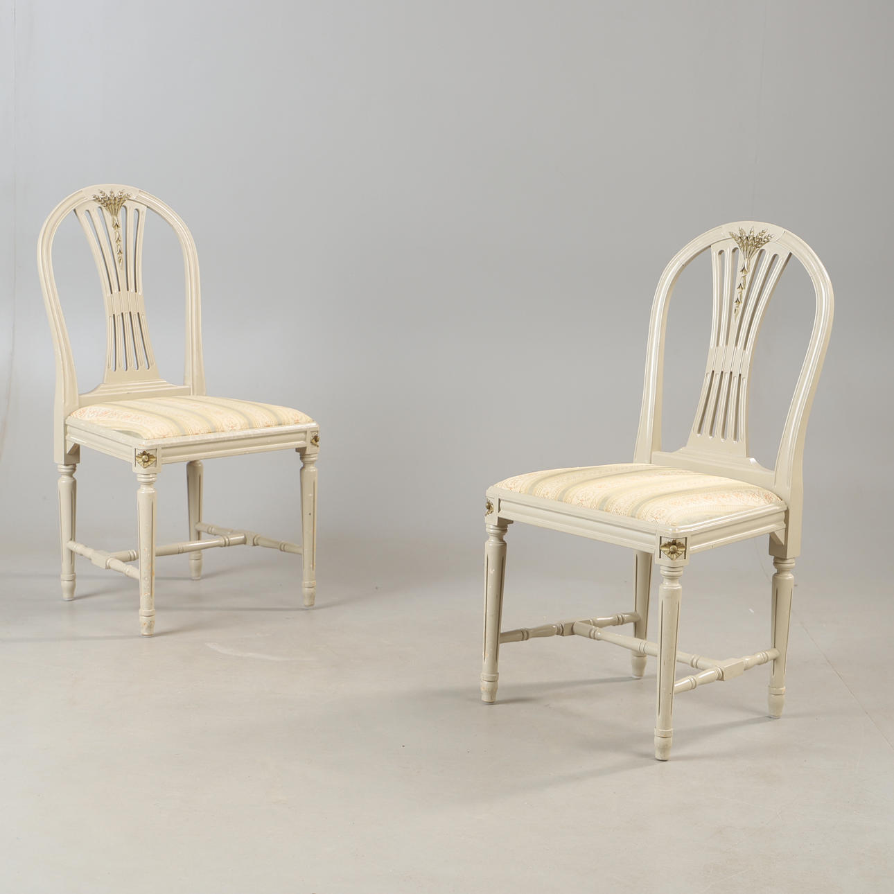 CHAIRS, 1 pair, painted, Gustavian style.