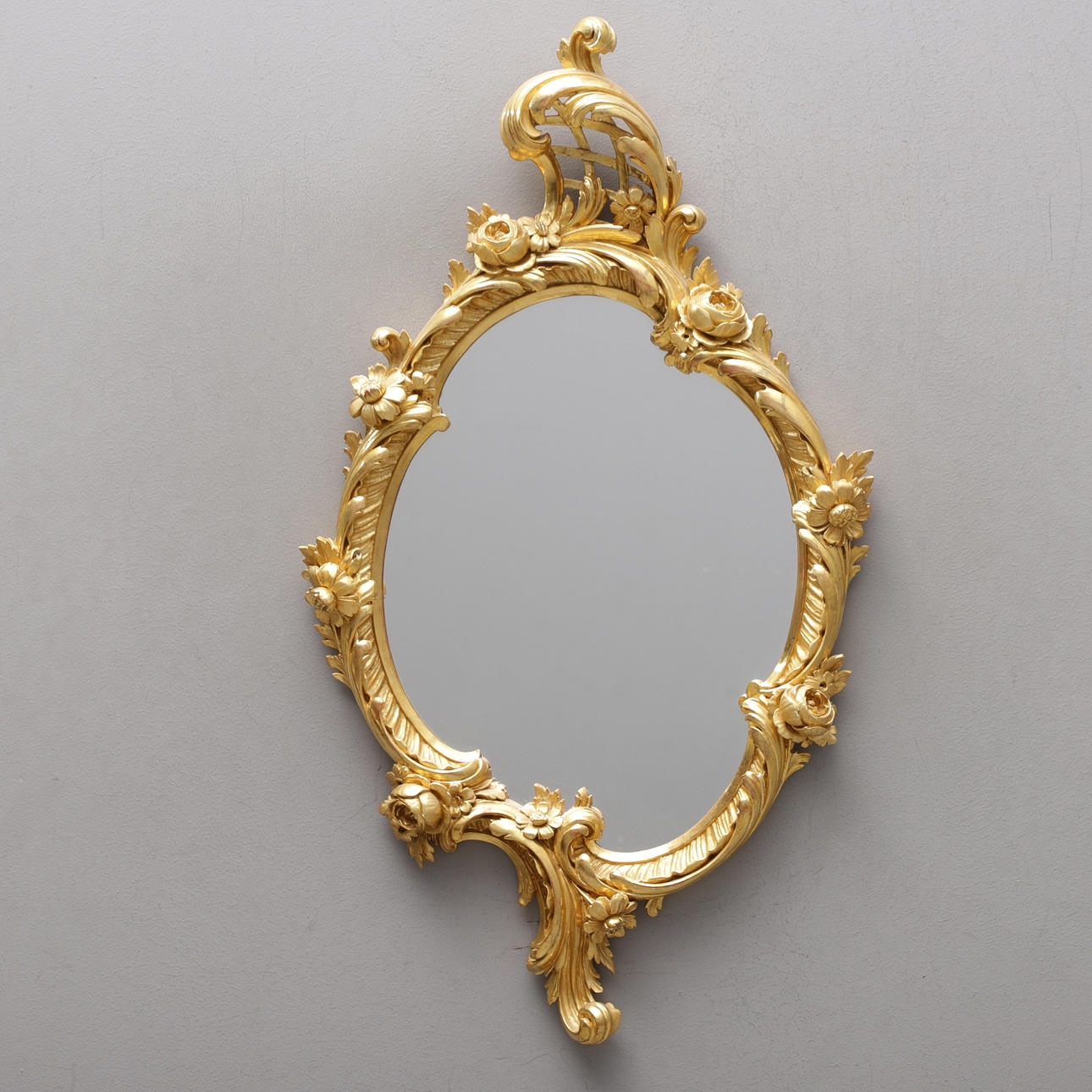 HERBERT THORSJÖ. Mirror, gilt, rococo style, signed, dated 1983, Torpsbruk.