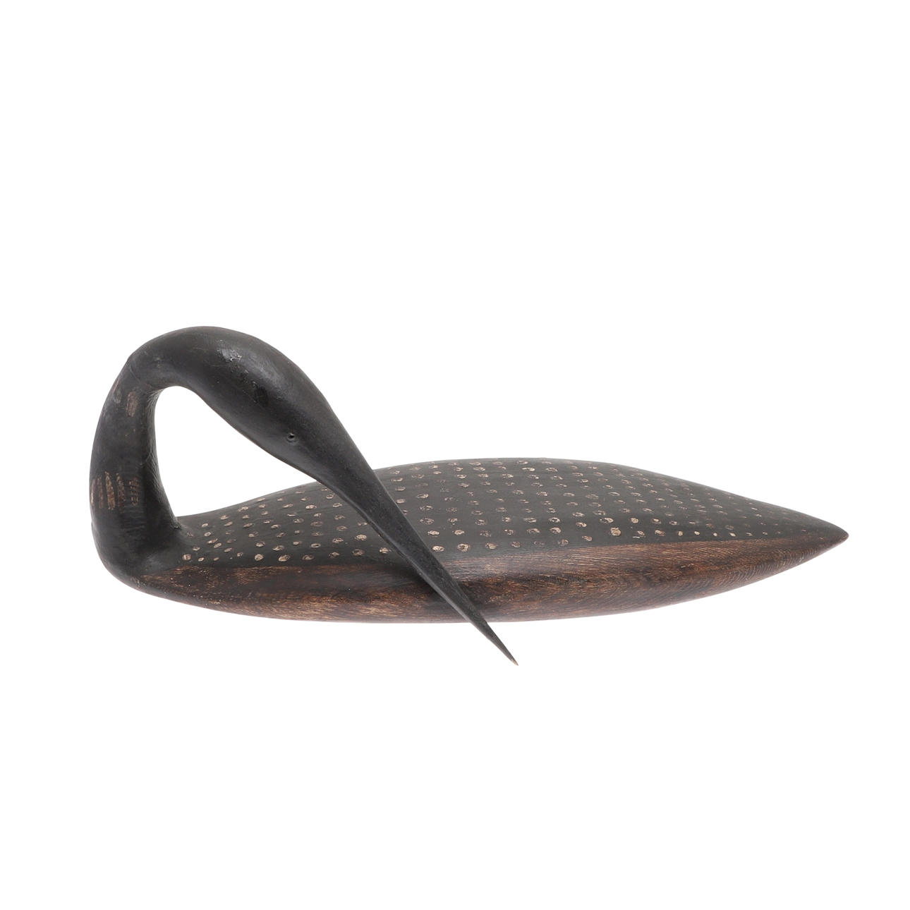 GUY TAPLIN (B 1939). CARVED 'PREENING DIVER'.