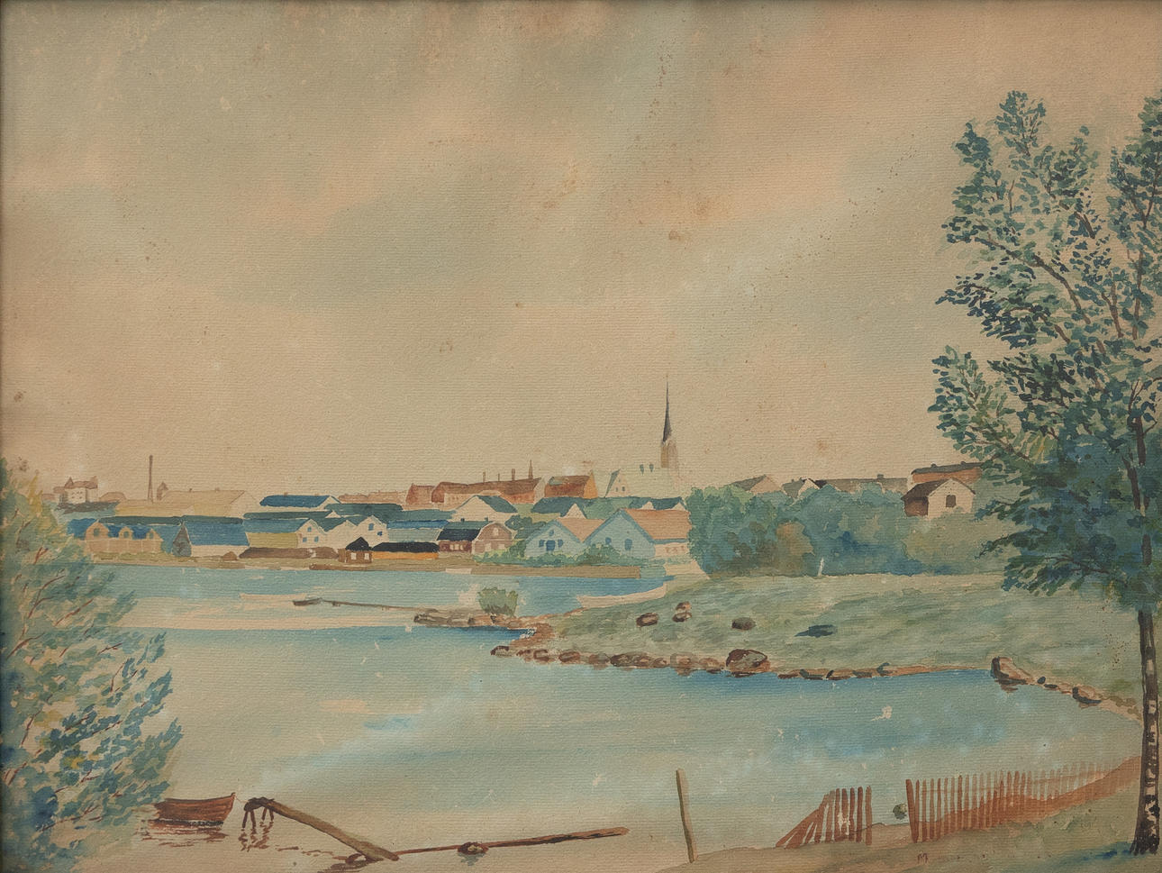 OIDENTIFIERAD KONSTNÄR. Motif from Luleå, watercolour, indistinct signed.