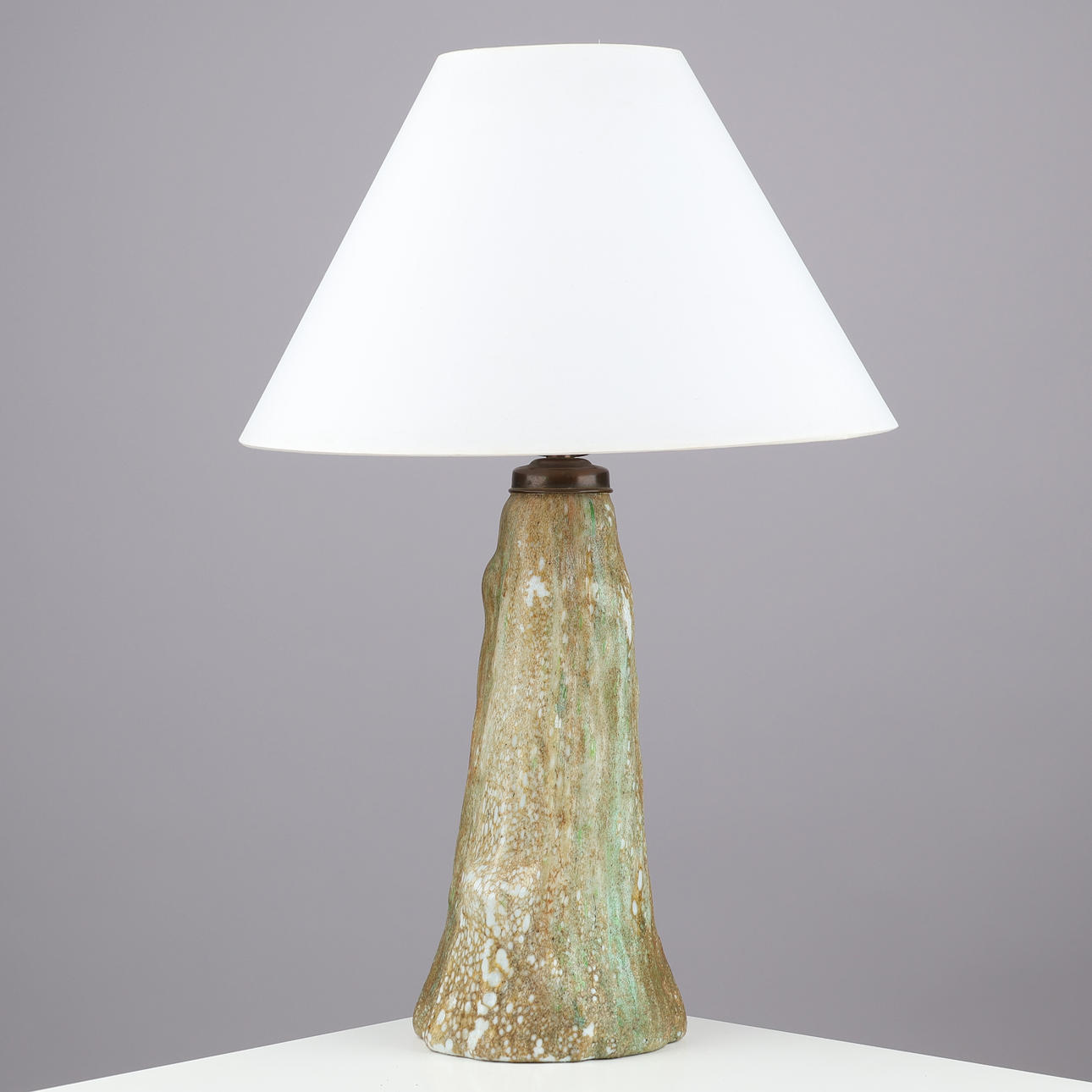 Glazed porcelain table lamp, circa 1960s.