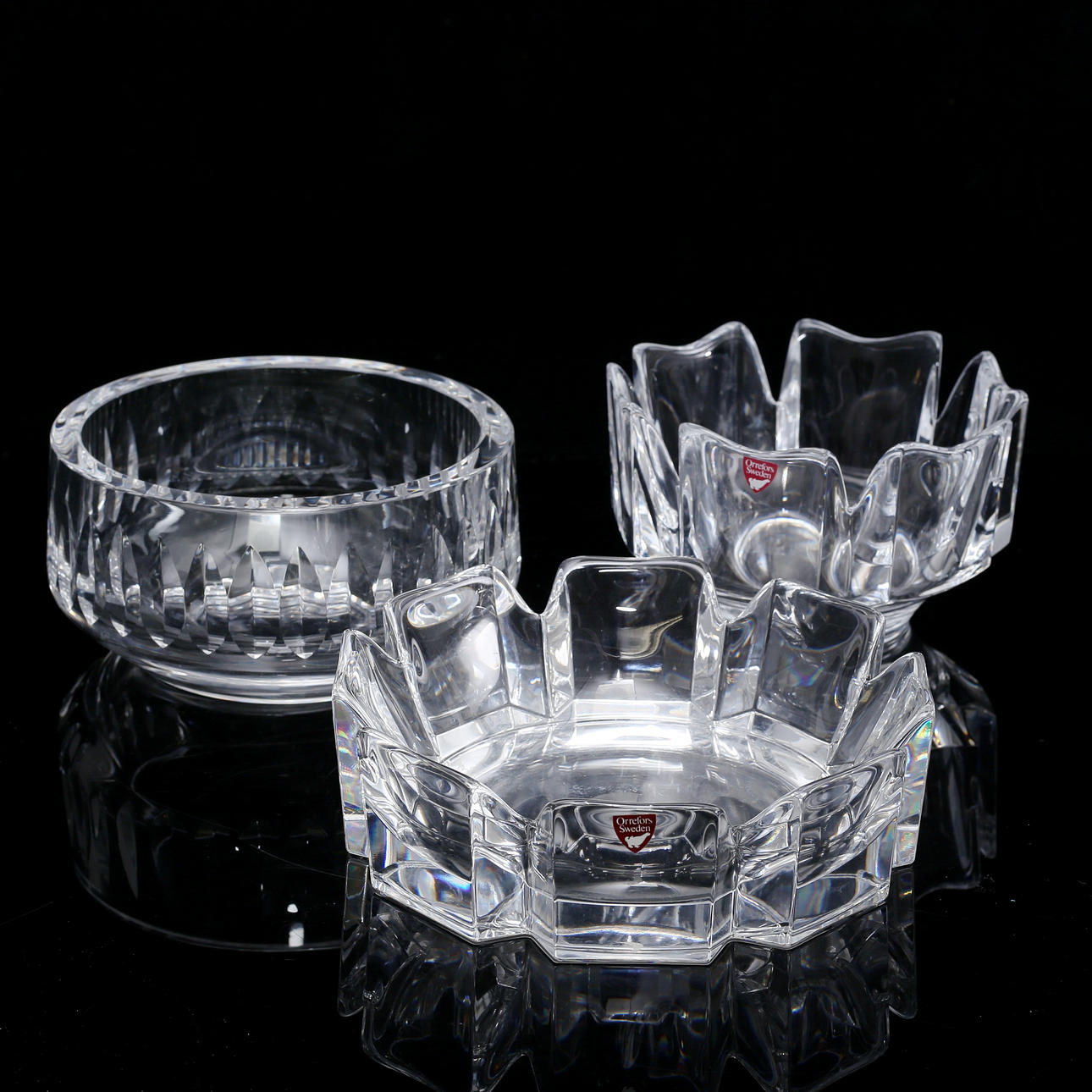 SKÅLAR, 3 st kristall, Palmqvist/Hellsten, Orrefors.