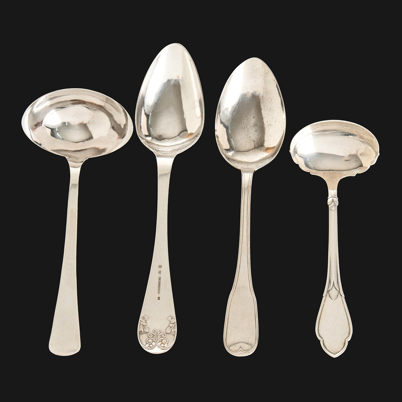 TABLESPOONS, 2 pcs, SAUCE LADLE, KOMPOTTSLEV, silver.