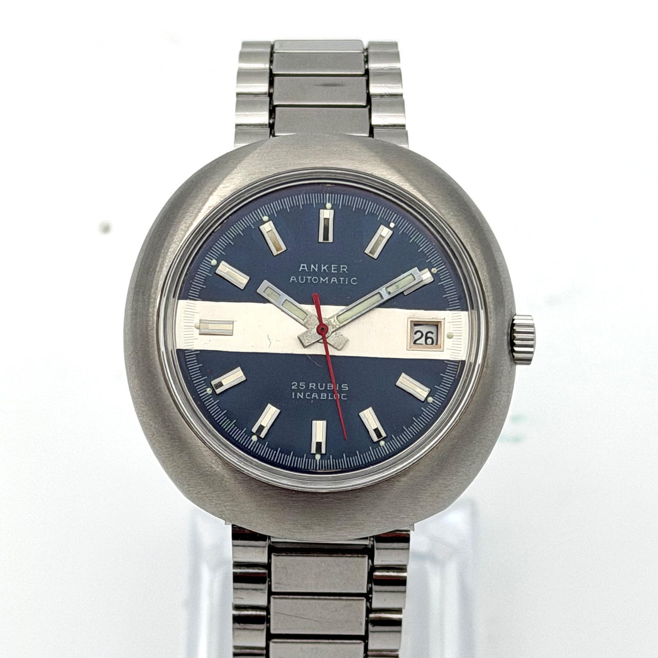 ANKER AUTOMATIC, armbandsur, datumvisning, ca 1970, stål.