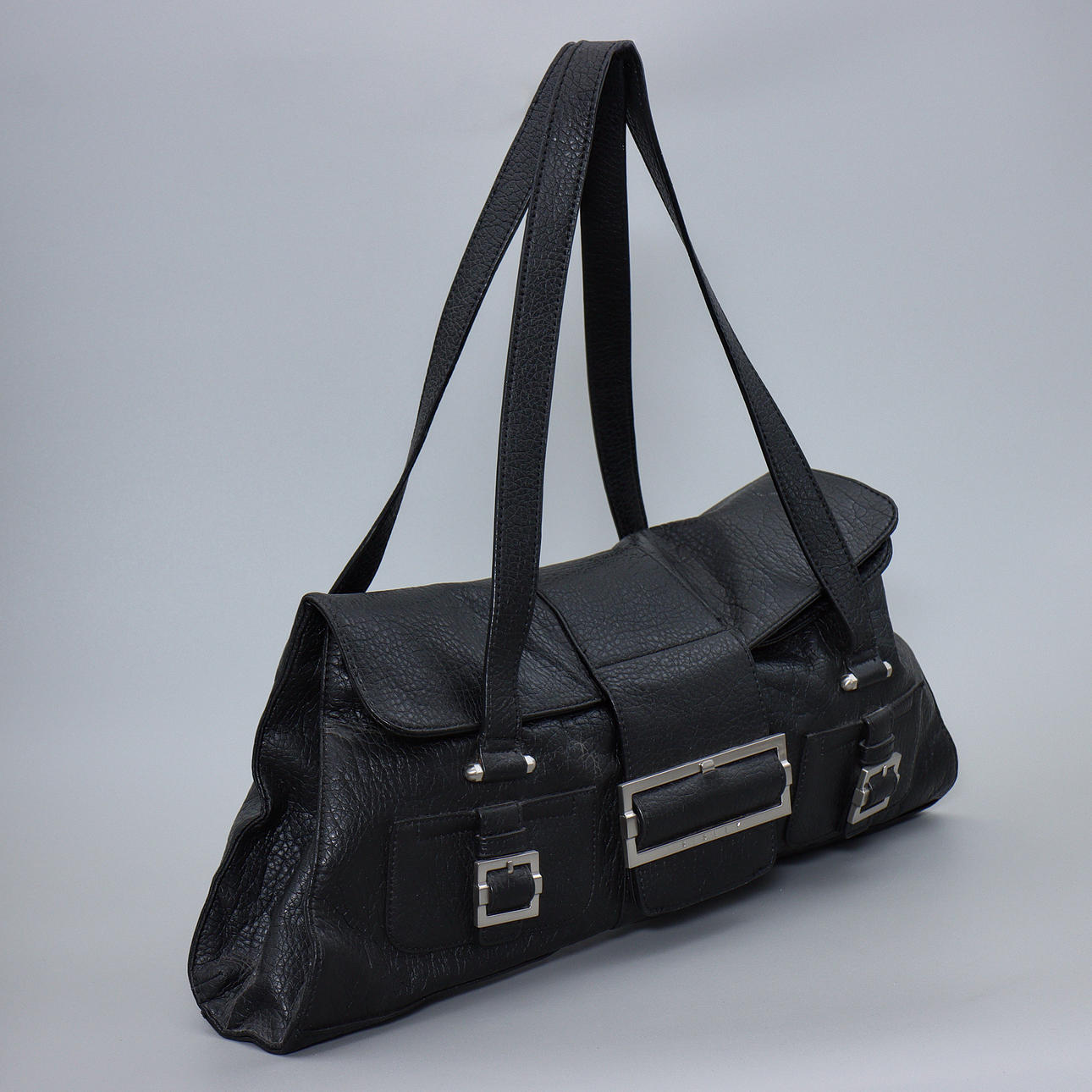 SISLEY, BAG, BLACK LEATHER.