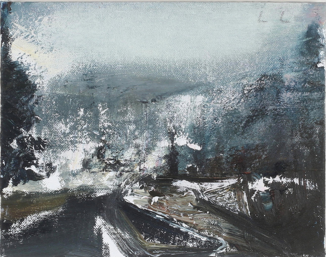 LARS LERIN. “Long iron”, oil canvas panel, monogram signed LL.