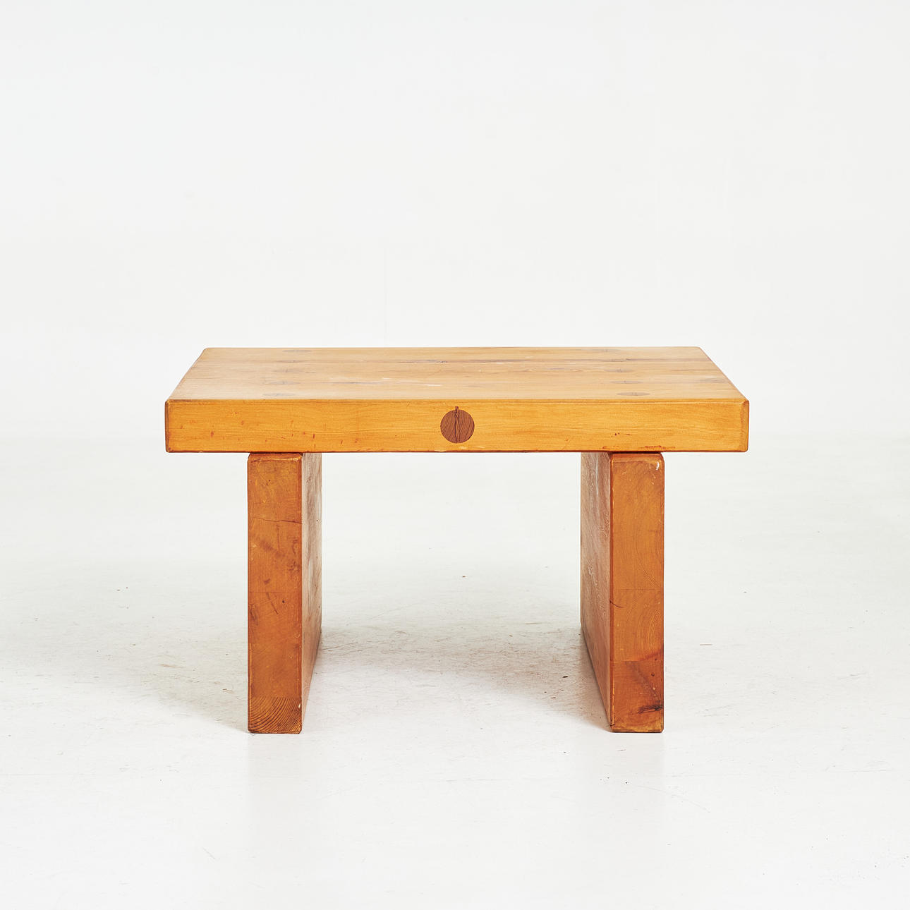 ROLAND WILHELMSSON. Coffee table, “Bamse”, pine, Ågesta, signed and dated Aug - 73.