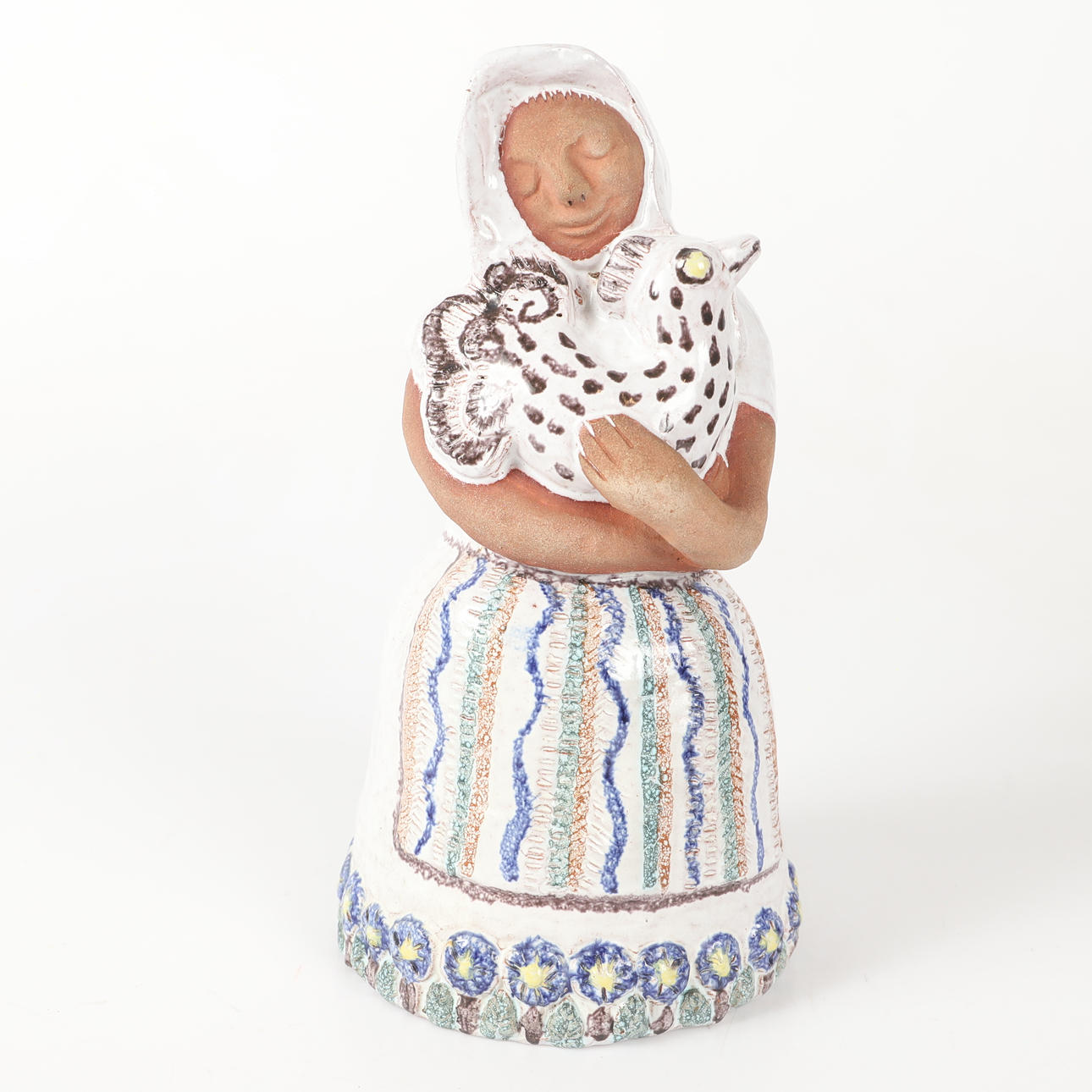 A figurine, Easter circle, partly glazed ceramic, Andersson & Johansson, Höganäs, 1960s.