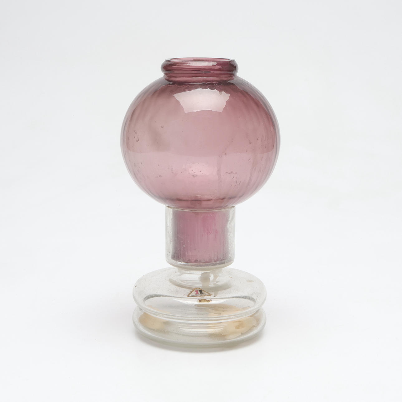 A glass table lamp/candlestick, Finland.
