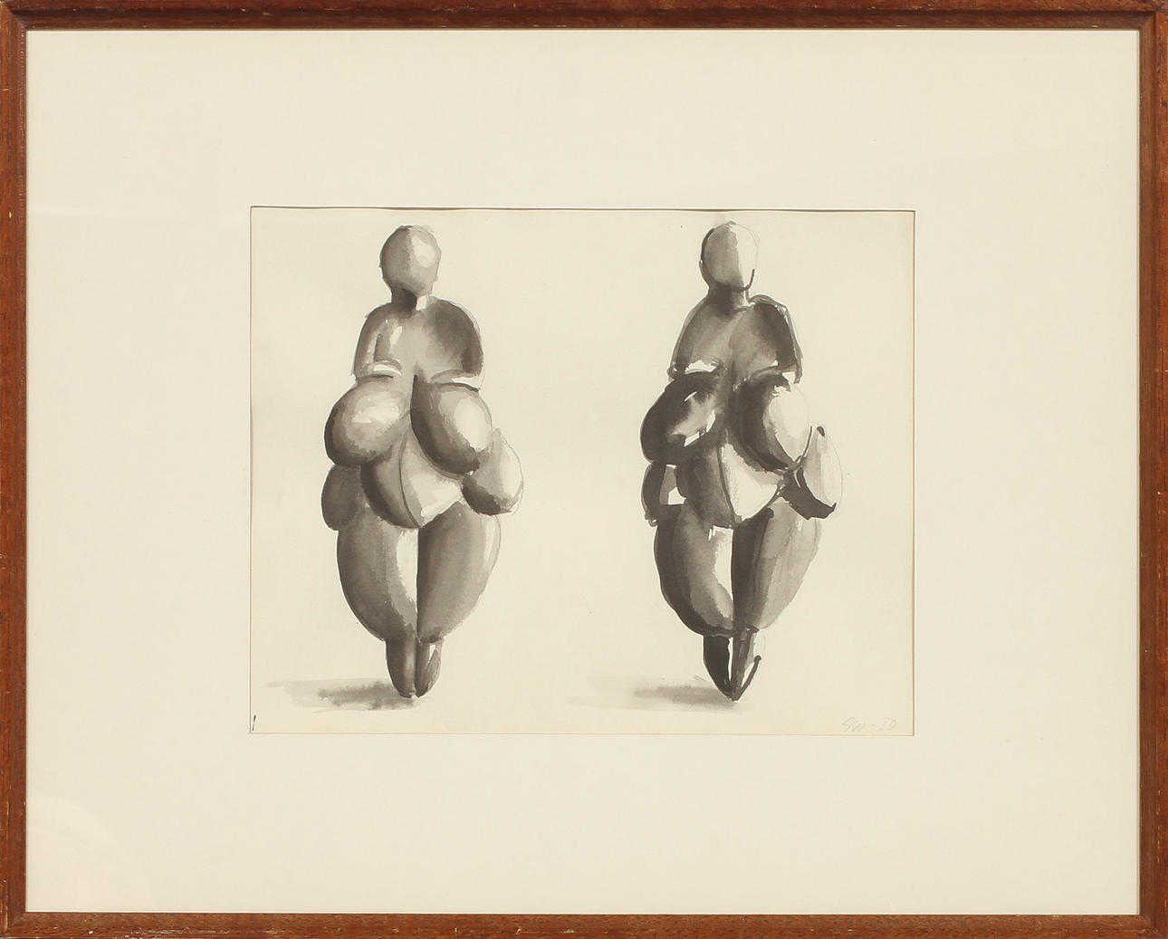 GÖSTA WERNER. Figurer, akvarell, sign.