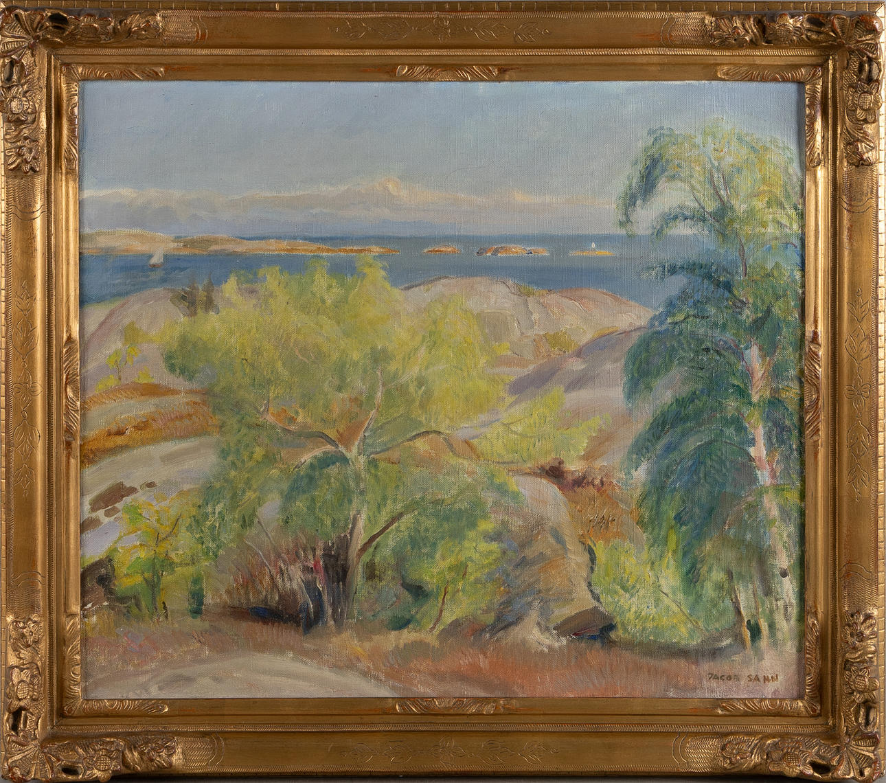 JACOB SANN. Oil on canvas, signed.