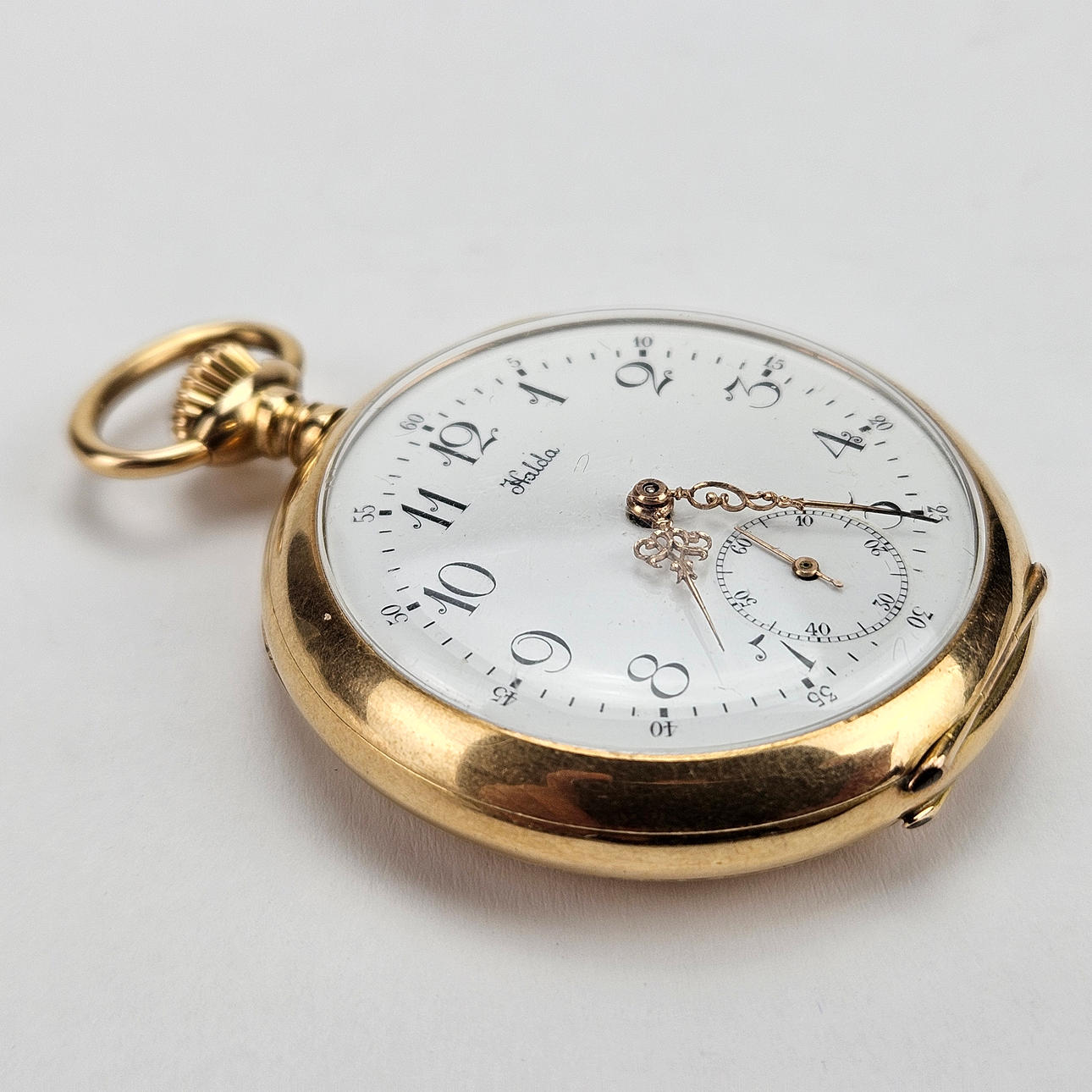 HALDA FICKURFABRIK. Pocket watch, gold, 18K, No. 20550, 1906