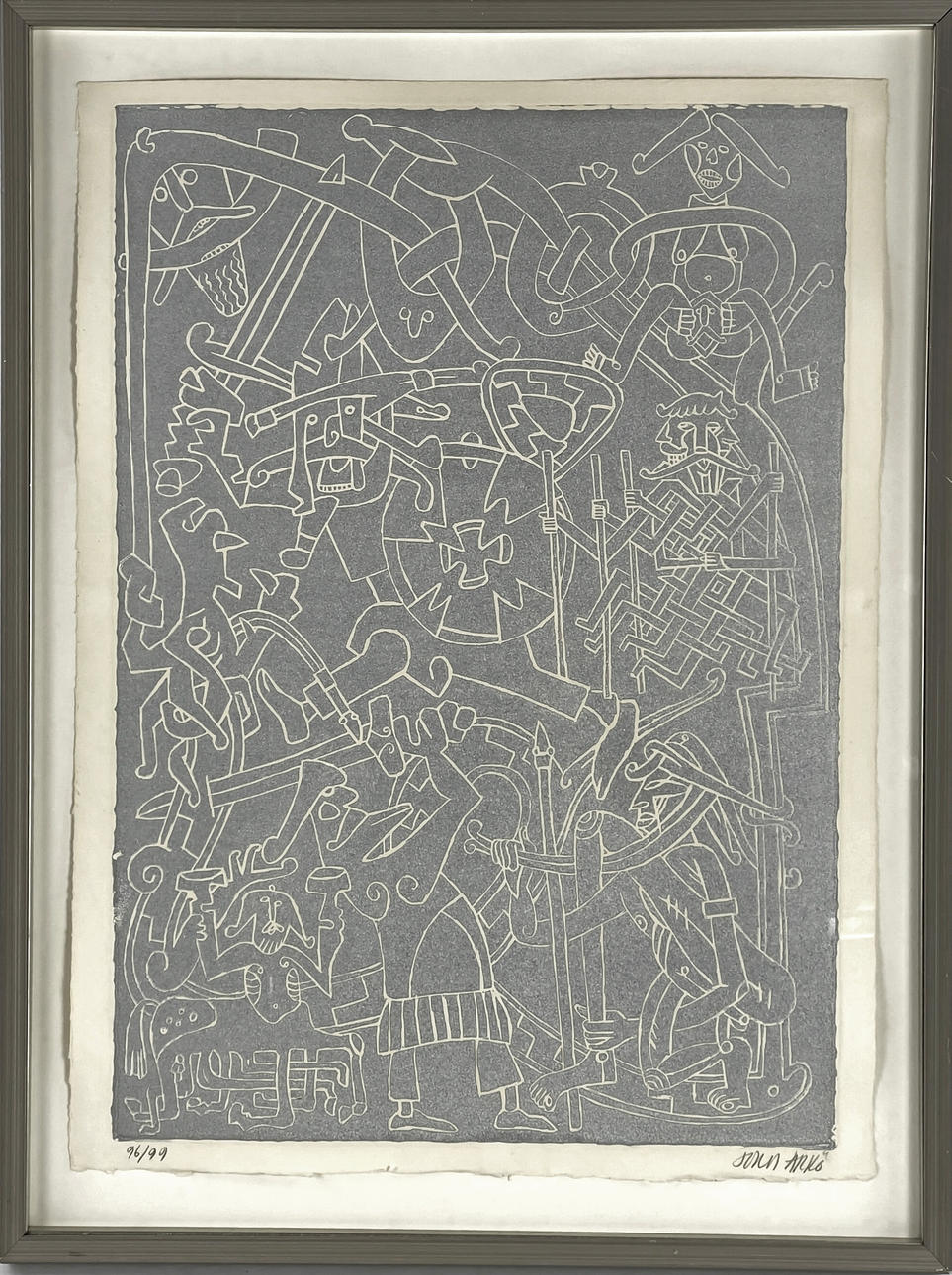 JORDI ARKÖ. Etsning, komposition, numrerad 96/99 & signerad.