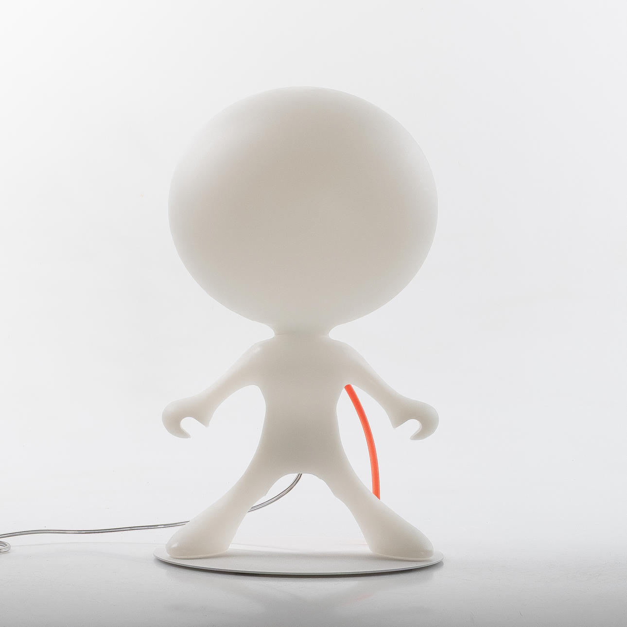 TABLE LAMP, “Space walker”, Constantin Wortmann, for Dark, Germany, white plastic.