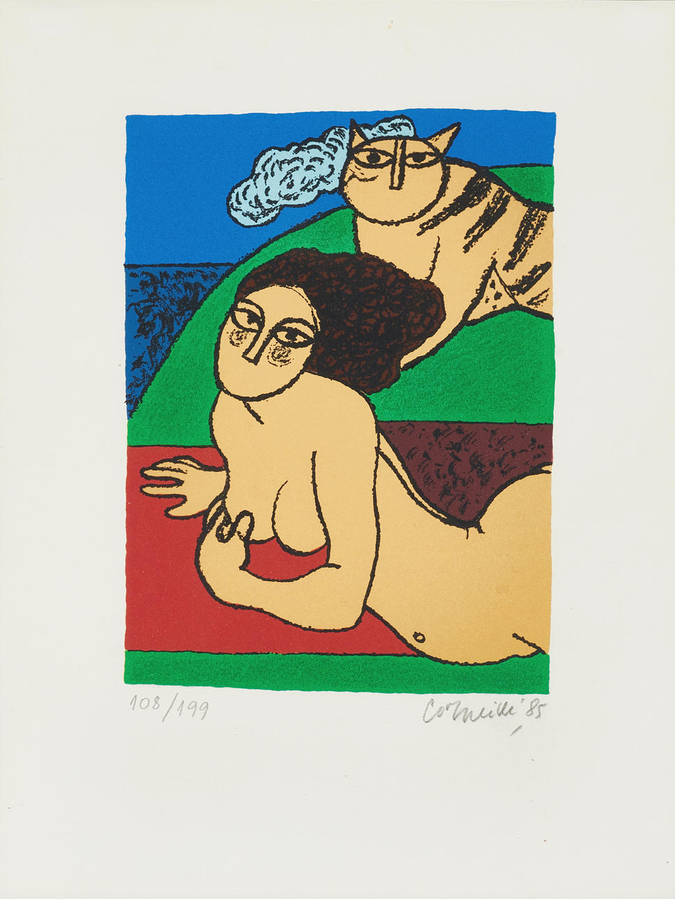 BEVERLOO CORNEILLE (1922-2010). Figure compositions (2), signed, dated and numbered, color lithographs.